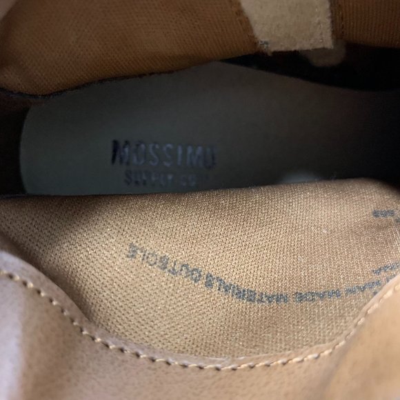 Mossimo Faux Suede Western Ankle Boots 7.5 Taupe Side Zipper Fringe Block Heel - Picture 8 of 9